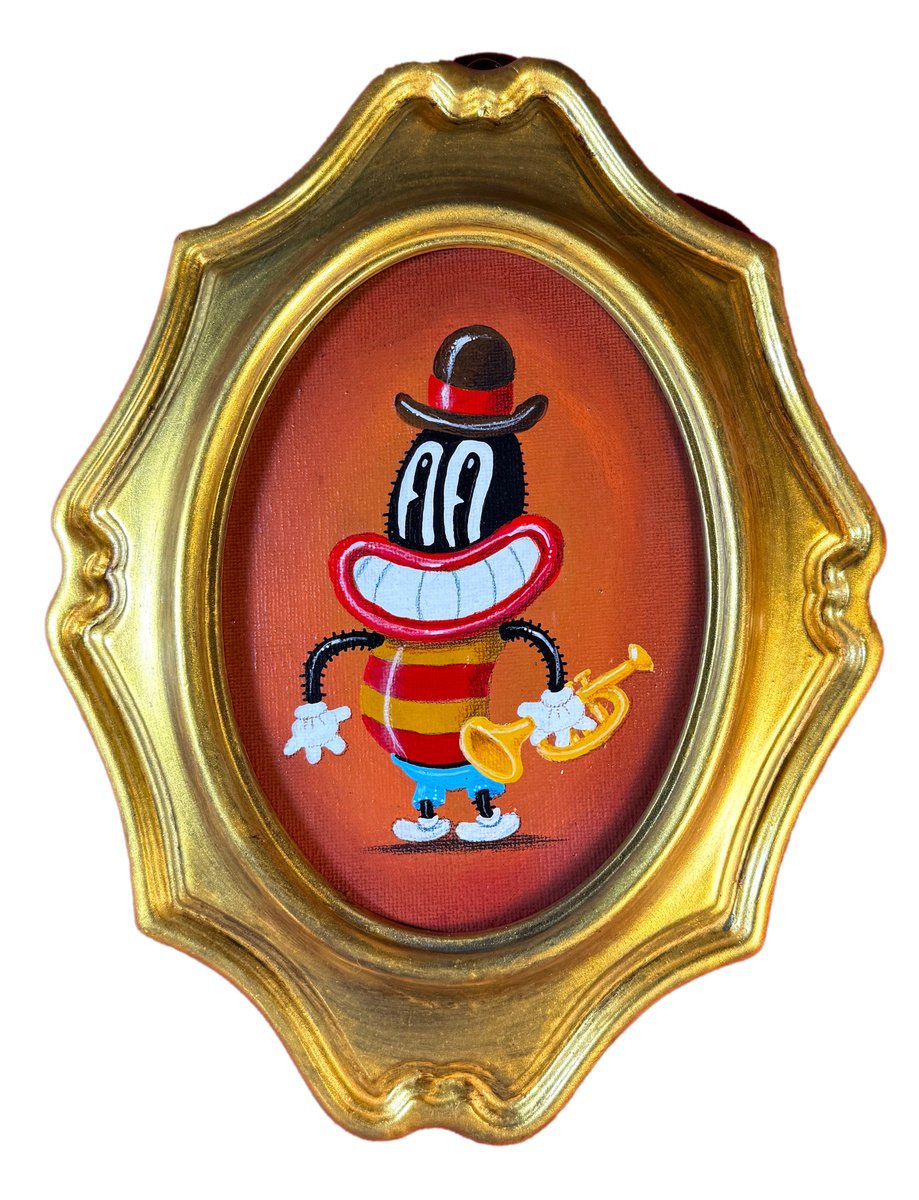 Cartoon Painting , 893 - Jazz Trumpeter By Paolo Andrea Deandrea, 8 X 10, Artwork For Sale On Artfinder
