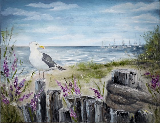 "THE SEAGULL". Morning seascape.