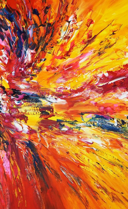 Yellow Red Abstraction D 4 by Peter Nottrott