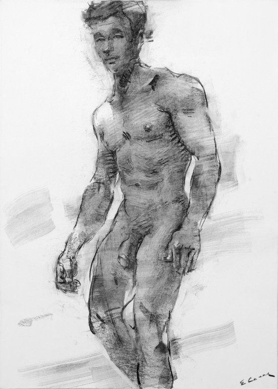 Charcoal drawing on paper "Nude"