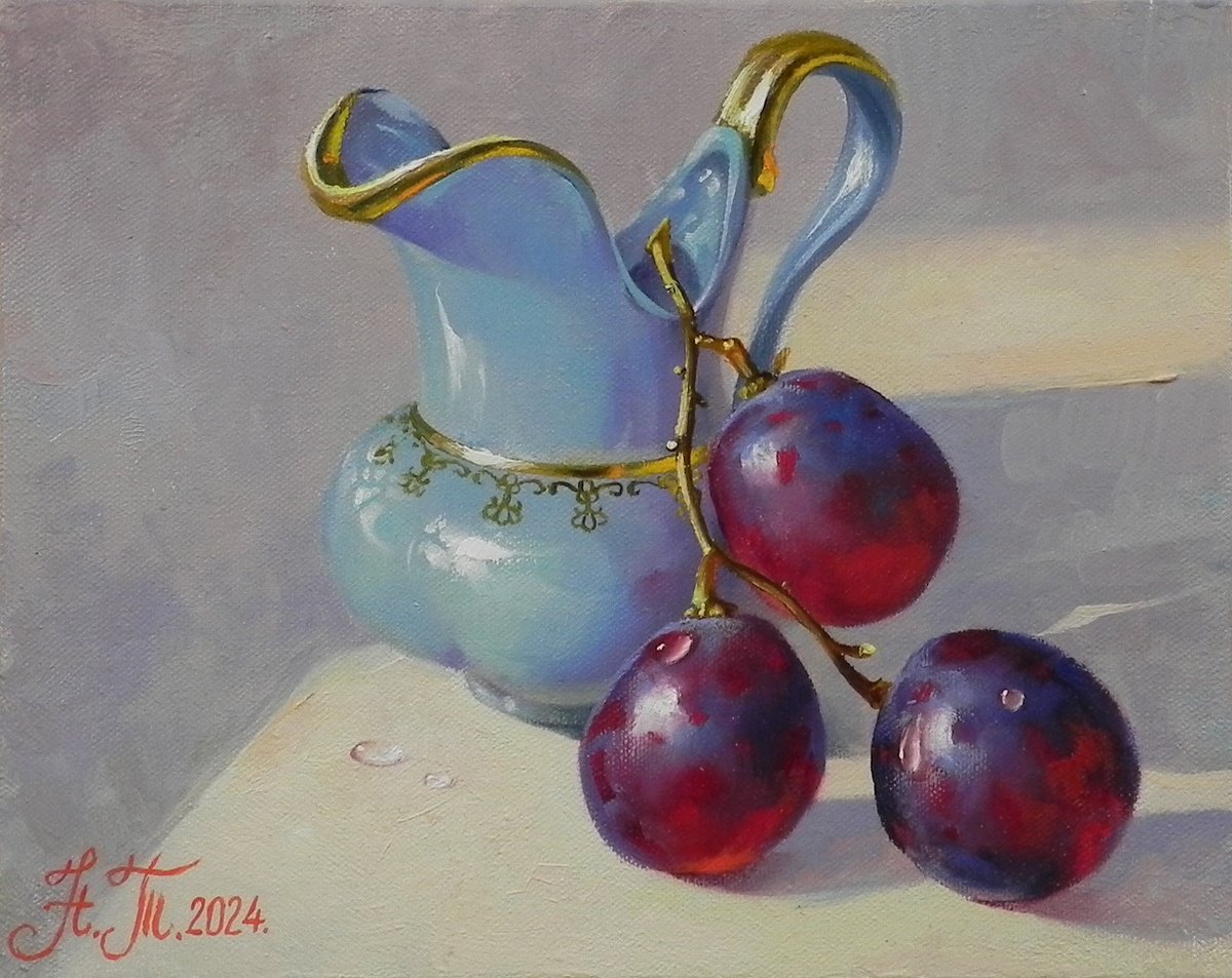 Photorealistic Still Life Oil Painting By Tetiana Novikova, 10 X 8", "Morning Light", Original Artwork
