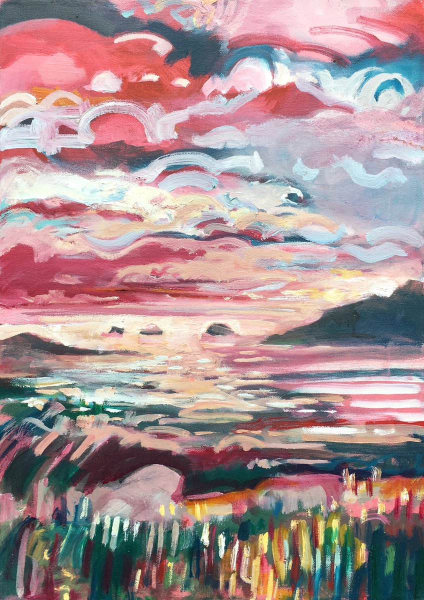 Expressive Landscape Oil Painting By Guy Pickford, 17 X 24, Close To Nature, Original Artwork