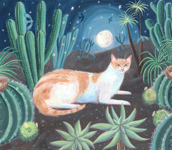 Cactus Garden Cat