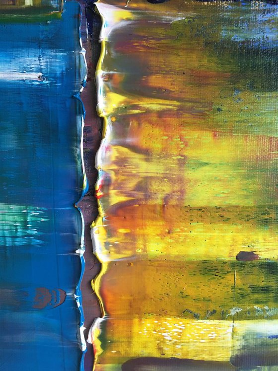 "Bricklaying" - FREE USA SHIPPING - Original PMS Abstract Diptych Oil Paintings On Canvas - 44" x 24"