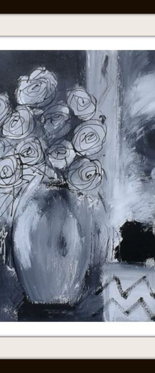 Monochrome Floral I by Jan Rippingham