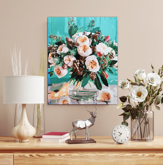 White flowers in vase