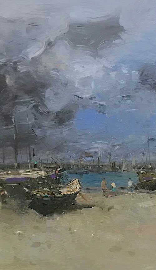 Seashore, Original oil painting, Handmade artwork, One of a kind by Vahe Yeremyan