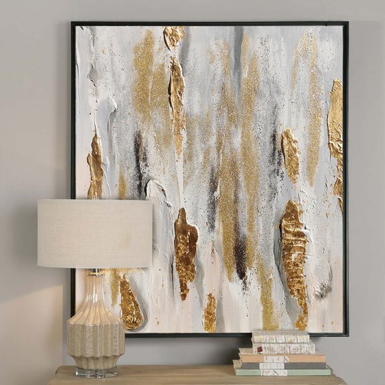 Gold Leaf Abstract, Abstract Wall Art