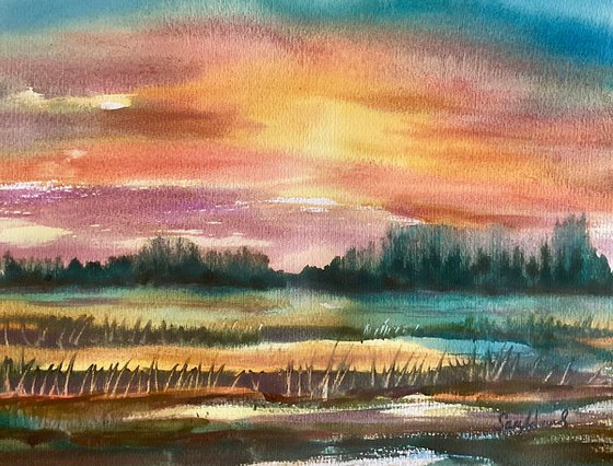 Sunset and Earth