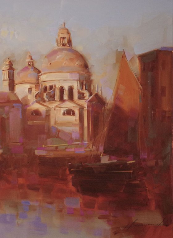 Santa Maria Della Salute Venice Original oil painting  Handmade artwork One of a kind