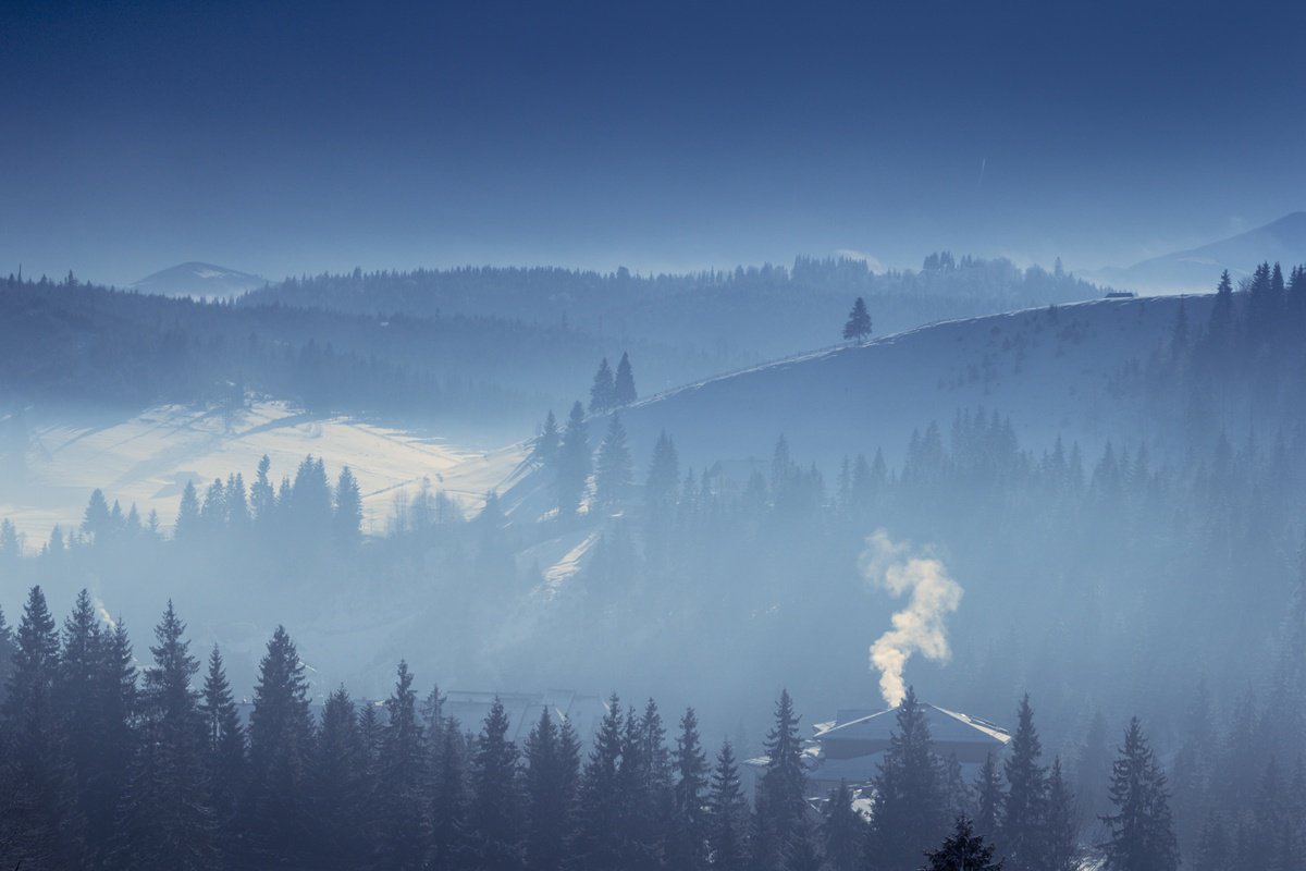 Impressionistic Landscape Photograph By Valerix, 30 X 20", Winter Morning, Original Artwork