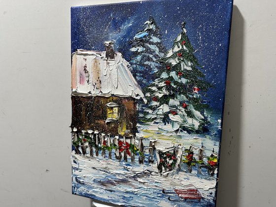 House in the winter forest