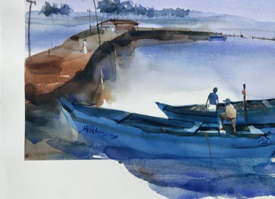 Deep down into backwaters blue