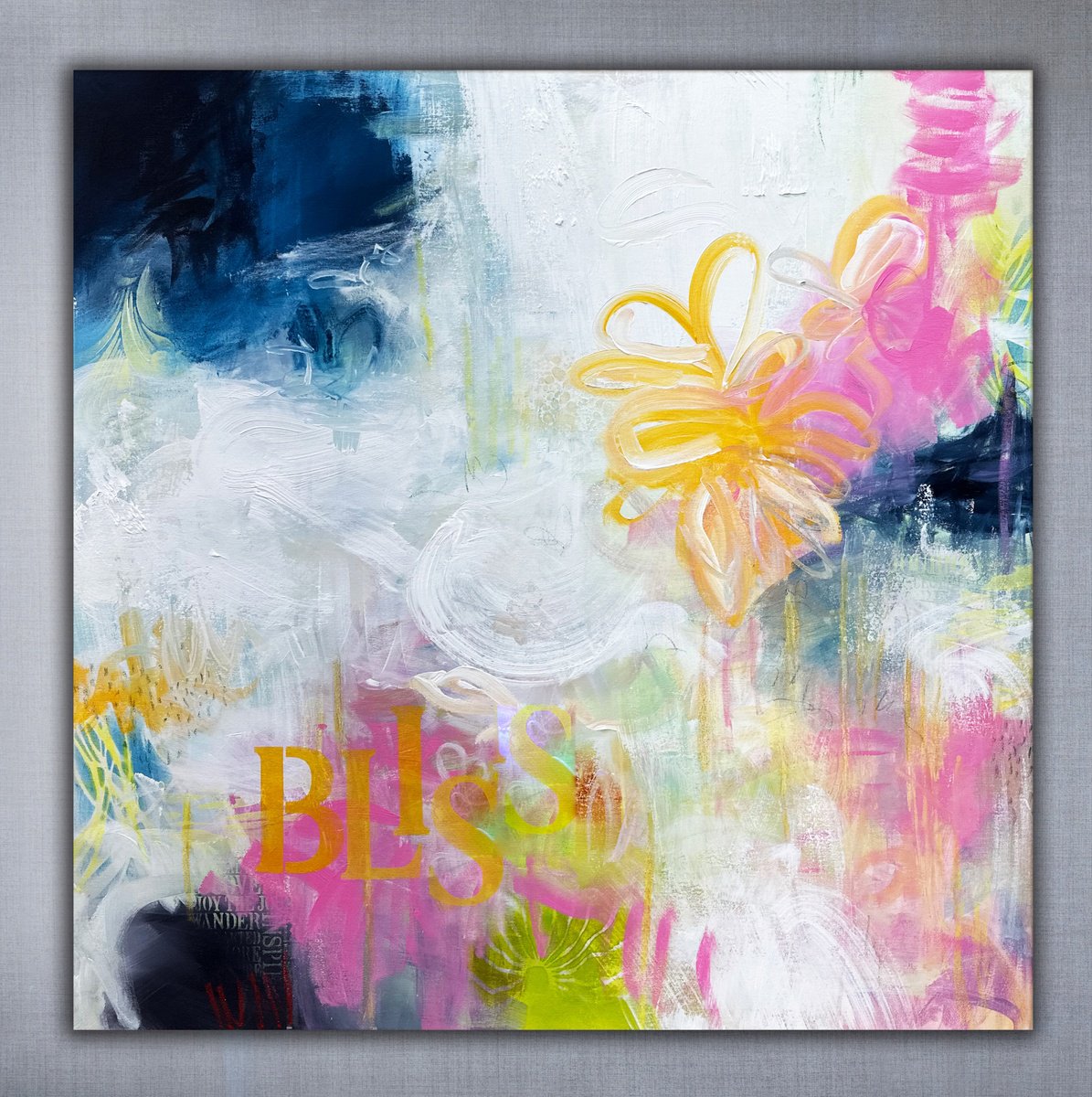 Abstract Acrylic Painting By Andrada Anghel, 36 X 36, Pink Spring Symphony, Original Artwork