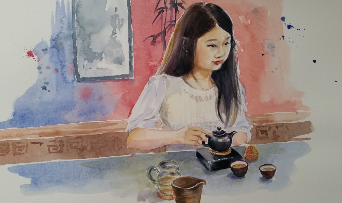 Enjoying Tea by Iris Toren