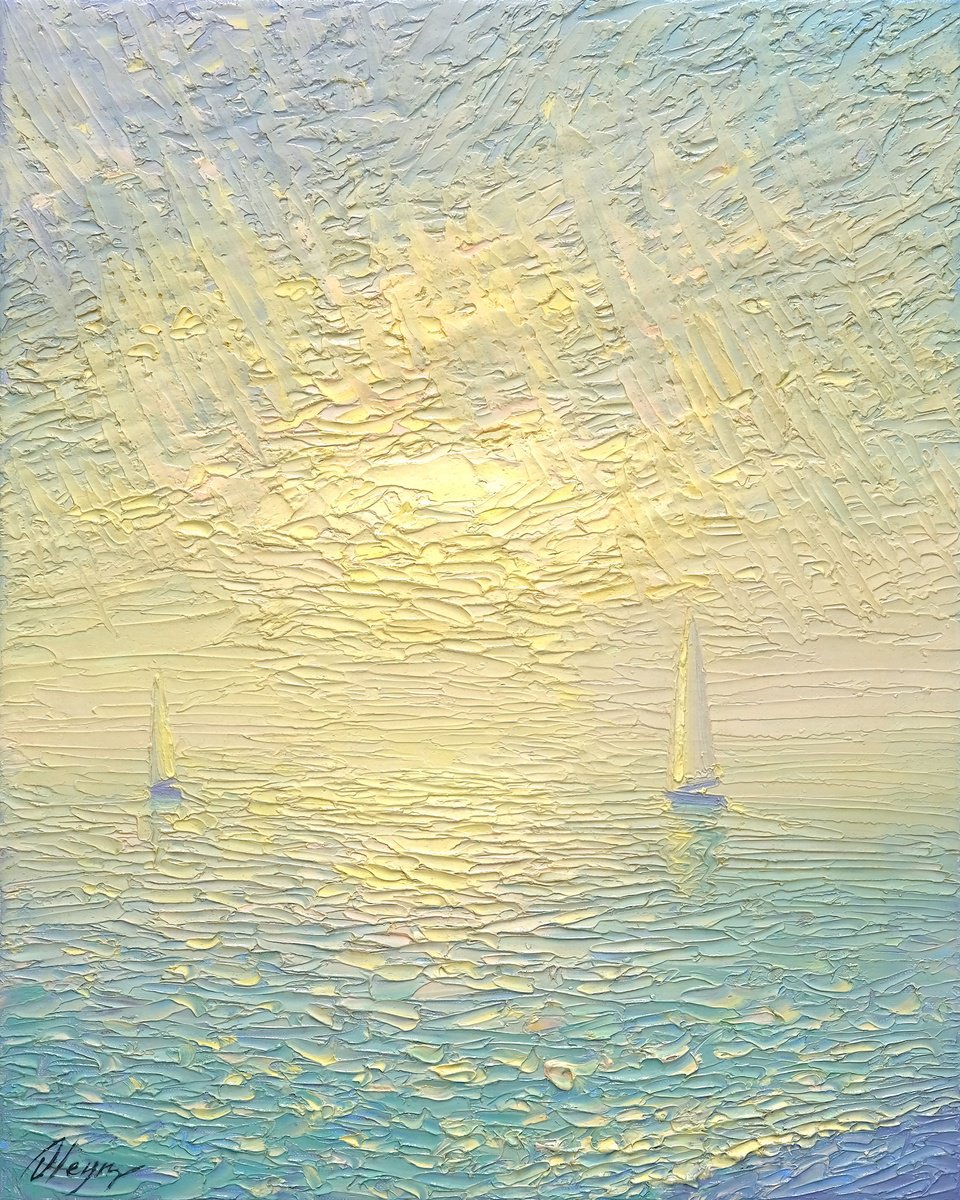 Impressionistic Landscape Oil Painting By Dmitry Oleyn, 16 X 20, Towards Happiness, Original Artwork