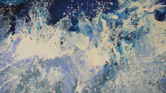 47.2” LARGE Seascape Painting “Waves”
