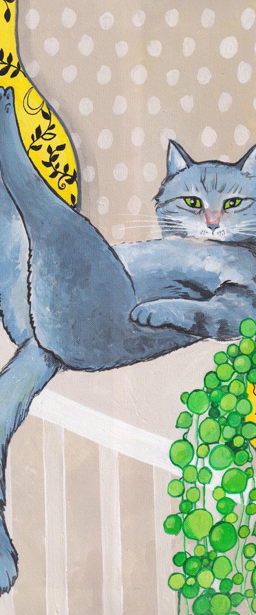 "I combine the incompatible..." Maximalist Modern Matisse-Inspired Original Painting by Alexandra Dobreikin