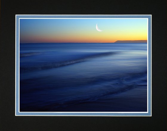 Crescent Moon and Seascape ICM photography