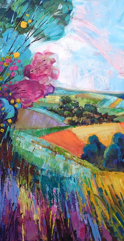 Sunlit Rolling Hills by Trayko Popov