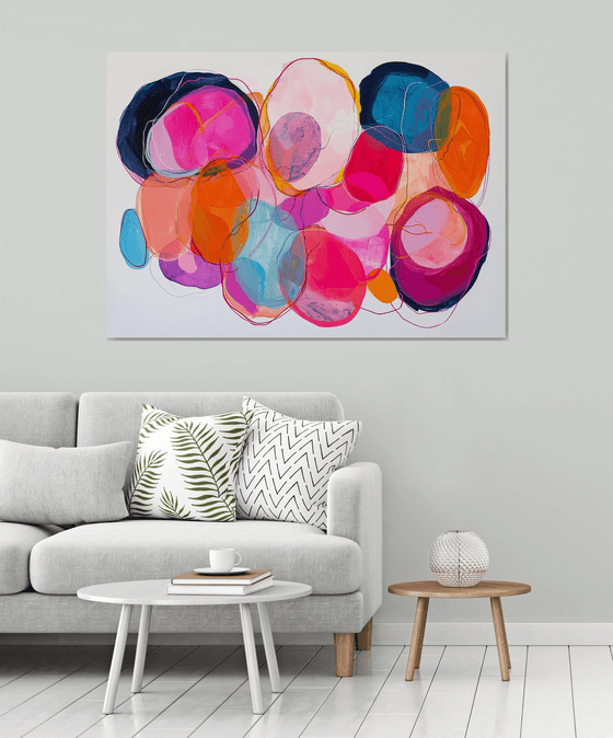 Abstract in Pink, Blue, Orange