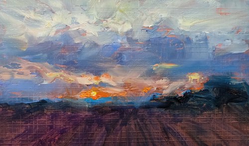 Sunset. Lavender Field. by HELINDA (Olga Müller)