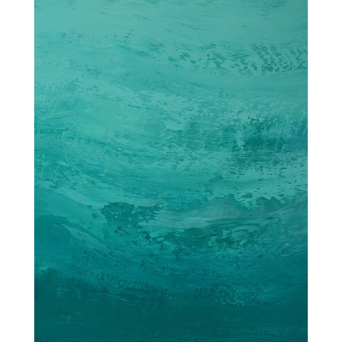 Expressive Abstract Acrylic Painting By Suzanne Vaughan, 24 X 30", Light Turquoise - Color Field, Original Artwork