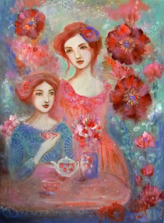 Ritual in the garden 60 x 81 cm