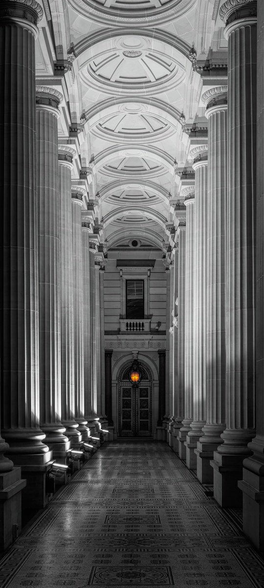 Photorealistic Cityscapes Photograph By Nick Psomiadis, 35 X 79", Melbourne Parliament Terrace, Original Artwork