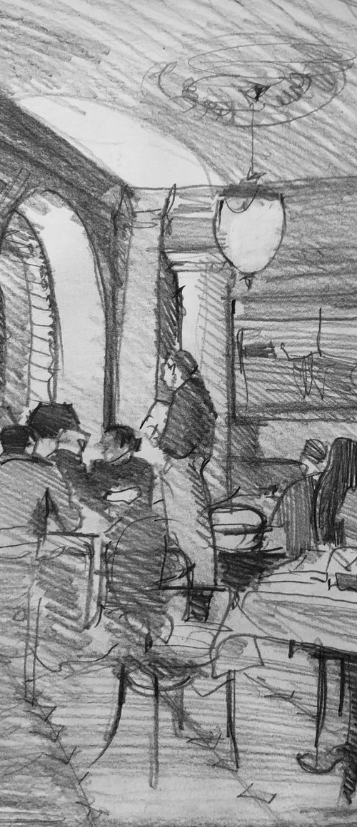 Bistro sketch II by Patricia Moskalevich