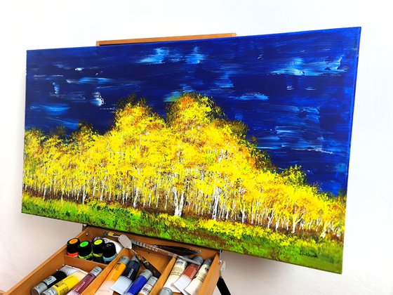 Autumn birch forest