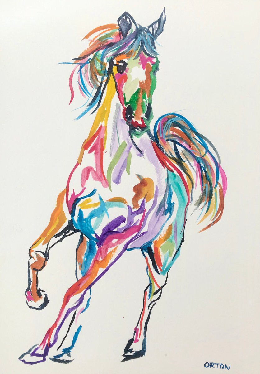 Horse Watercolour Study 4 by Andrew Orton