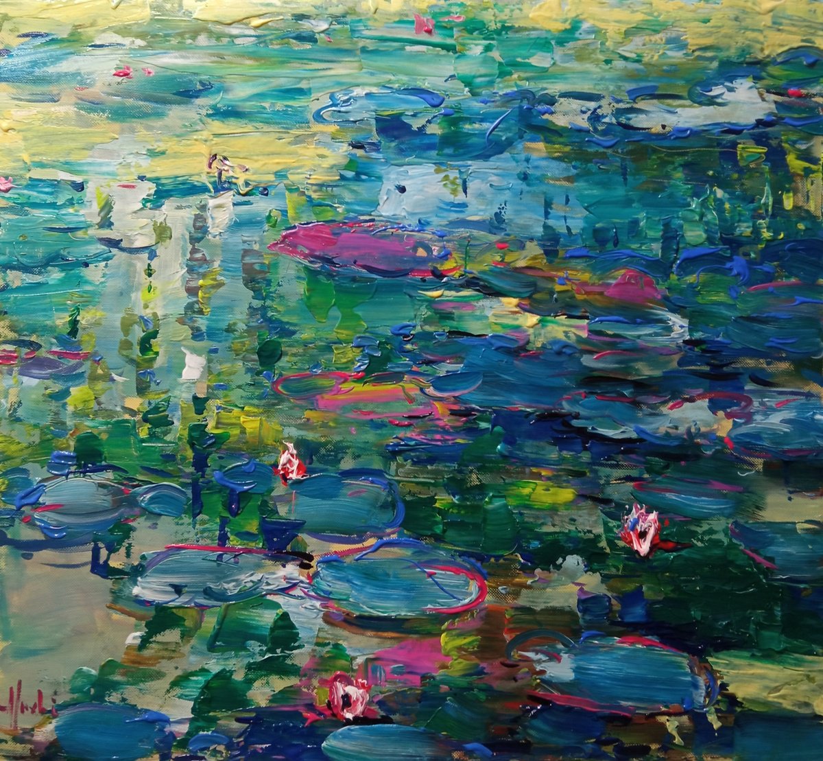 Water lilies Abstract by Altin Furxhi