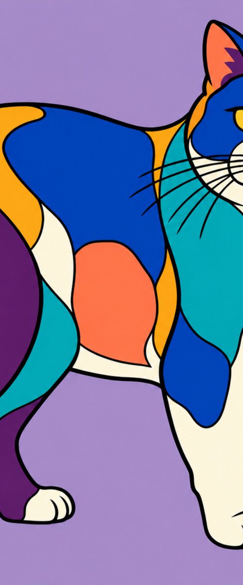 Colorful Manx Cat #30 by Marina Krylova