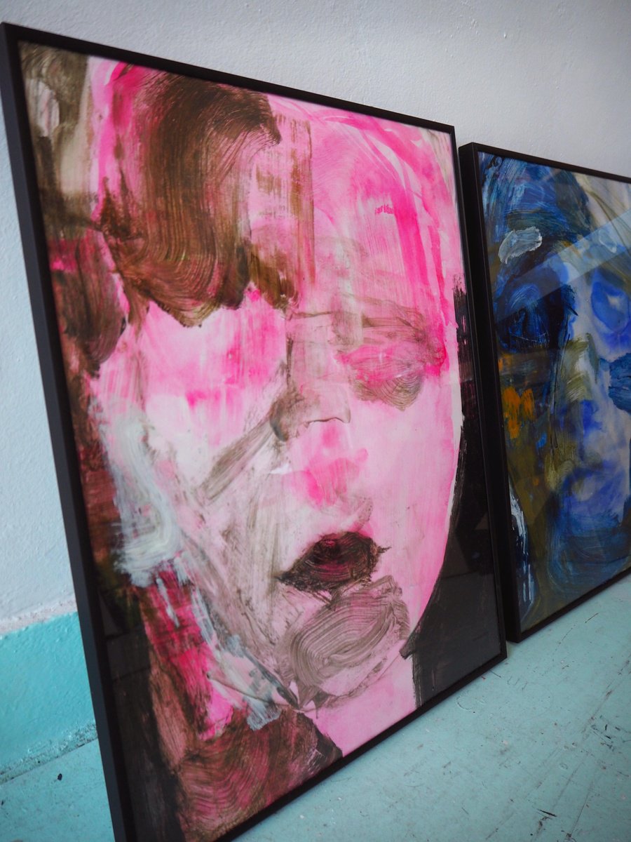 Expressive Portrait Acrylic Painting By Cynthia Gregorova, 20 X 26, Just Imagine, Original Artwork