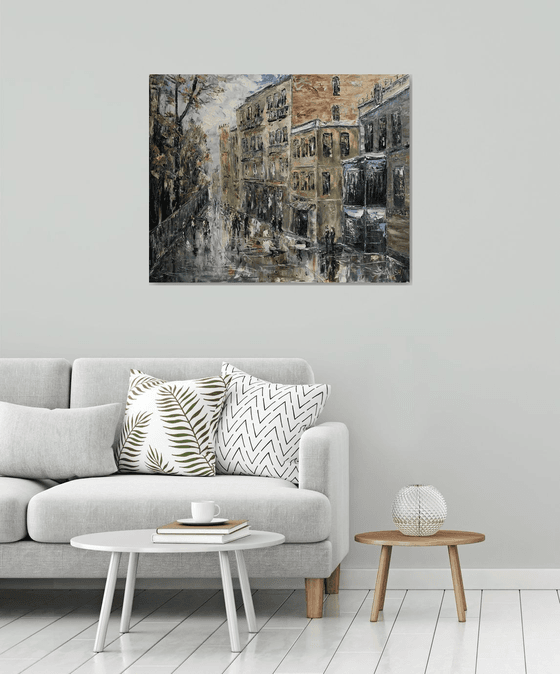 Cityscape (80x100cm, oil painting, ready to hang)
