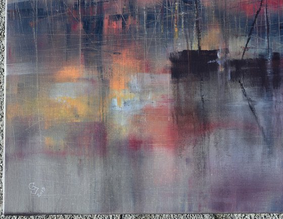 "Harbor of destroyed dreams - The sound of Ashes" W 120 x H 60 cm