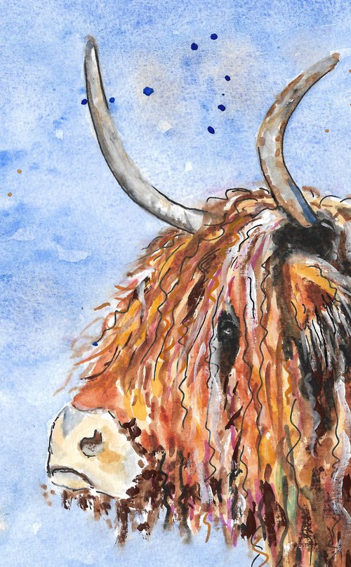 Scottish Highland Cow by MARJANSART