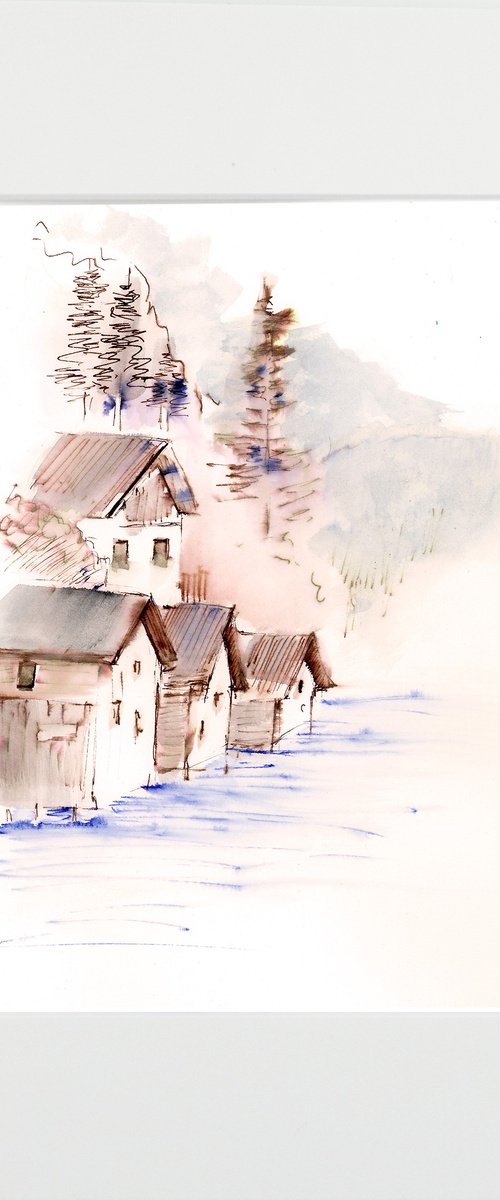 Sketch from a trip to Austria by Olga Tchefranov (Shefranov)