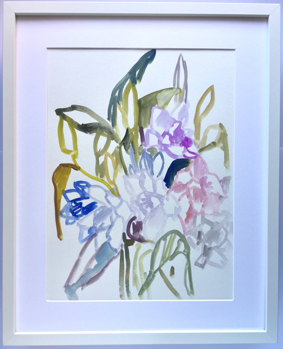DAFFODILS AND LILIES 2 (large framed) by lenkaartanddesign