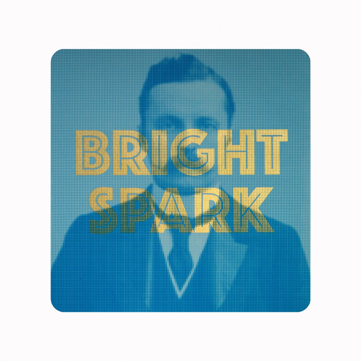 Typographic Portrait Screenprint By Aawatson, 20 X 20, Bright Spark (Blue), Original Artwork