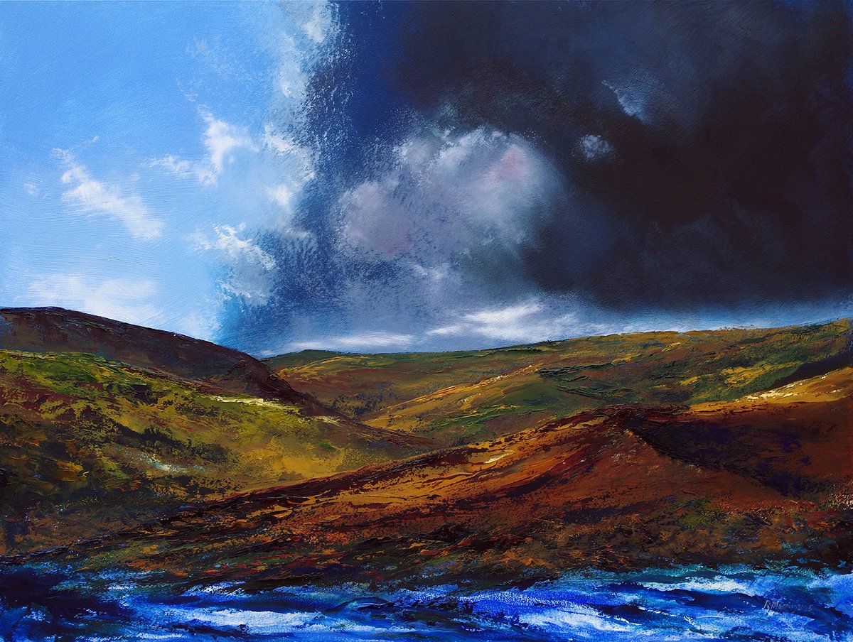 Abstract Landscape Oil Painting By Richard Manning, 32 X 24", Landscape-56, Original Artwork