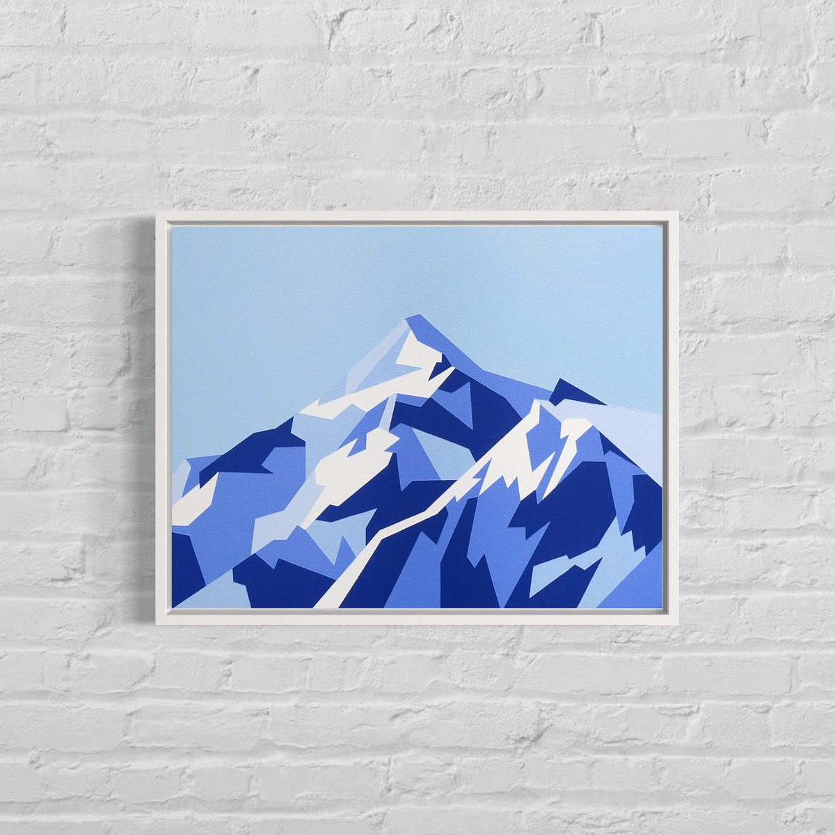 Geometric Landscape Acrylic Painting By Zoe Hattersley, 18 X 14", Kitzsteinhorn, Original Artwork