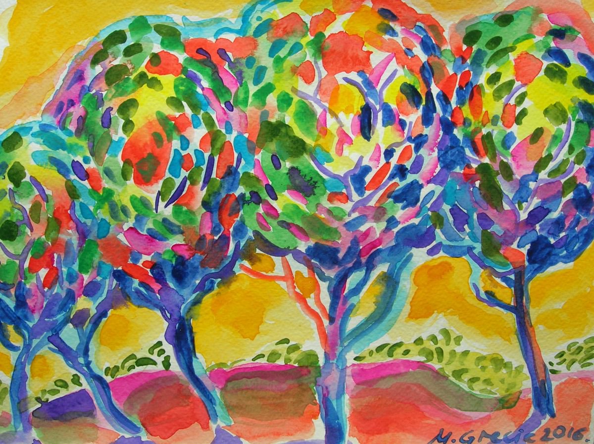 Together in the Sun - watercolour by Maja Grecic