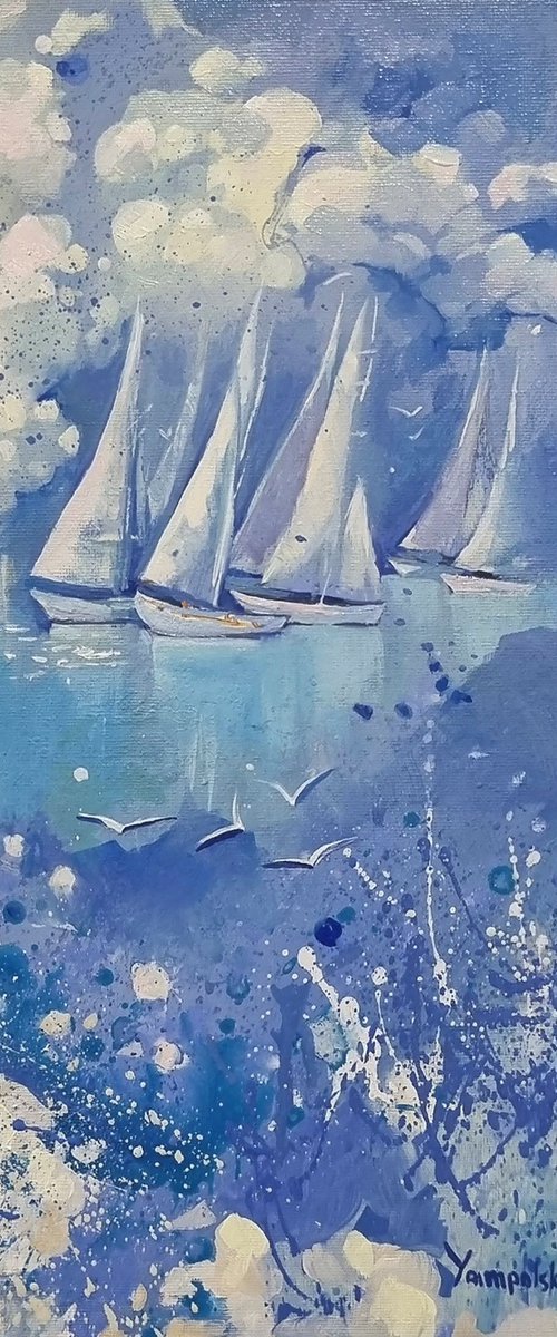 Sea. Regatta by Natalia Yampolskaia