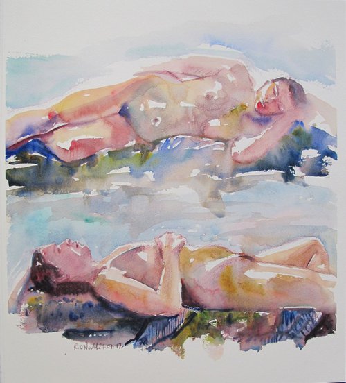 reclining female nudes by Rory O’Neill