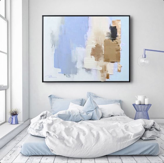 Pastel Blue Spring Morning in in a Gold Glow