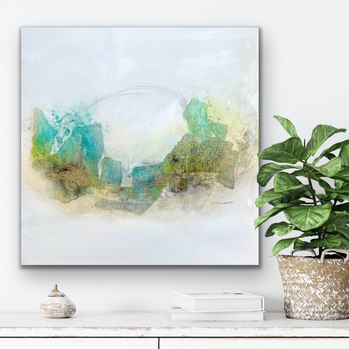 Abstract Acrylic Painting By Kirsten Schankweiler, 24 X 24", Peaceful Moments No. 1, Original Artwork