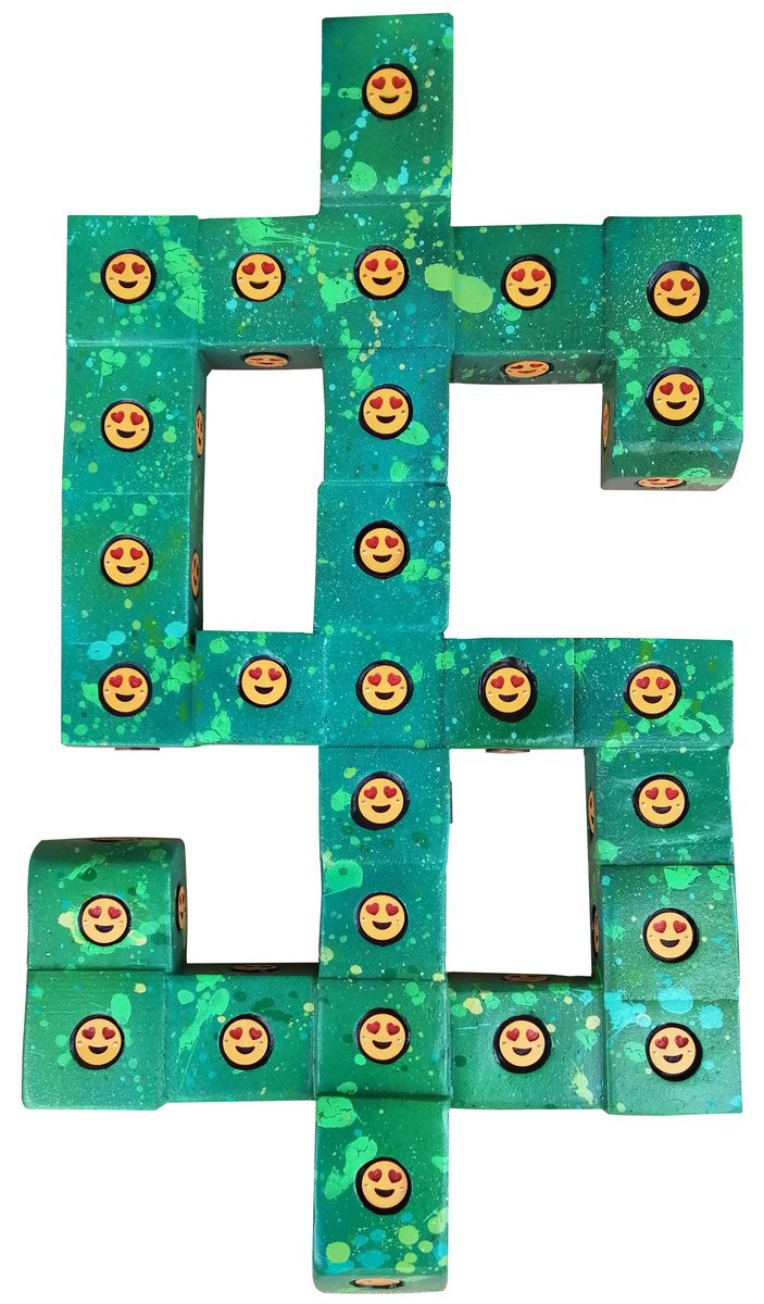 Urban And Pop Wood Sculpture , I Love $ By Segutoart, 19 X 34, Artwork For Sale On Artfinder