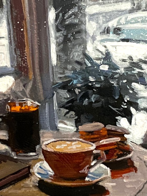 First Snow Beyond the Window